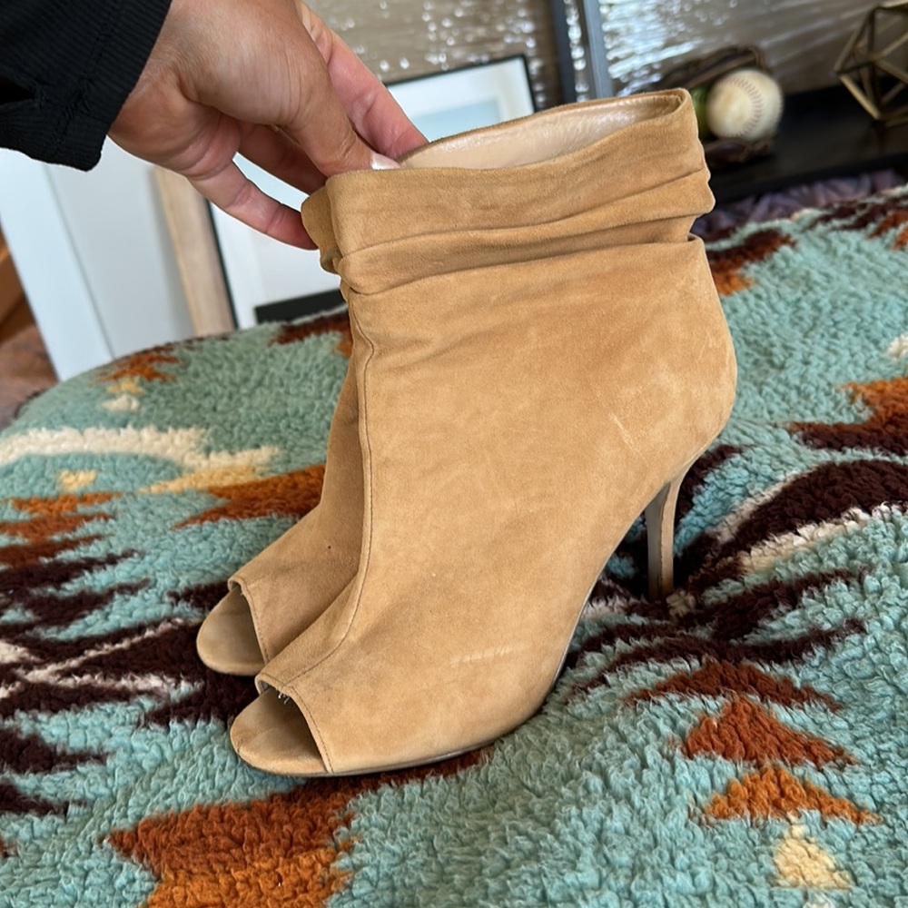 Aldo Open Toe Booties Camel Size 10 - image 5